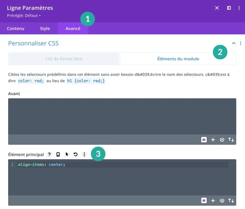Comment centrer verticalement votre contenu sur Divi - Propriété align item center
