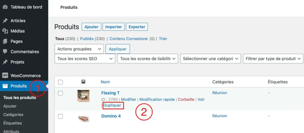 Comment dupliquer une page WordPress - Dupliquer un produit avec WooCommerce